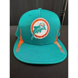 Miami Dolphins New Era NFL Football Hat Cap Sz Medium Large Teal Orange